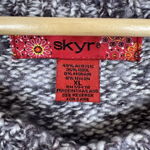 SKYR Women’s Vintage Chunky Fuzzy Mottled Mohair Wool Blend Sweater Warm XL Y2K - Picture 7 of 16